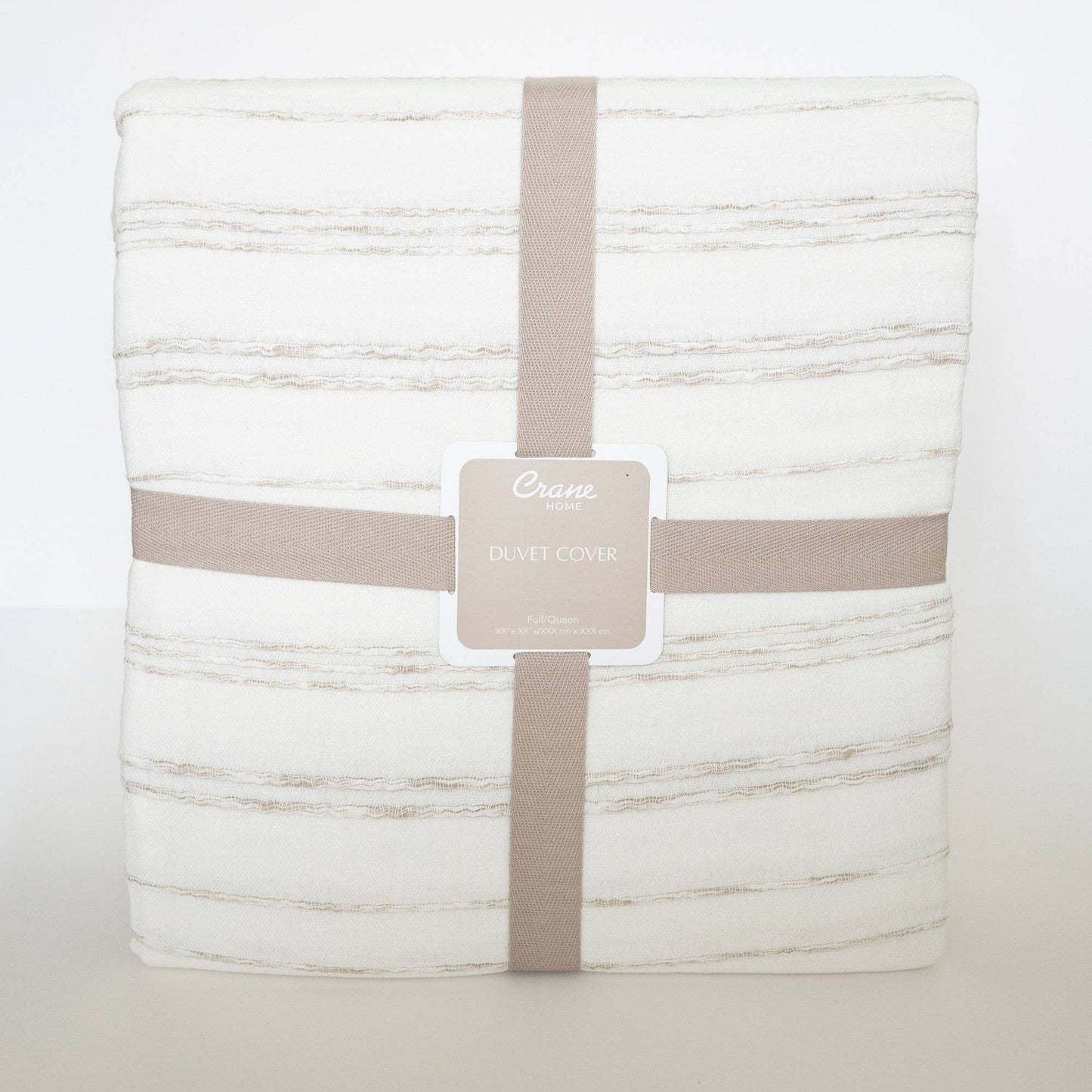 White & Beige Stripe Duvet Cover