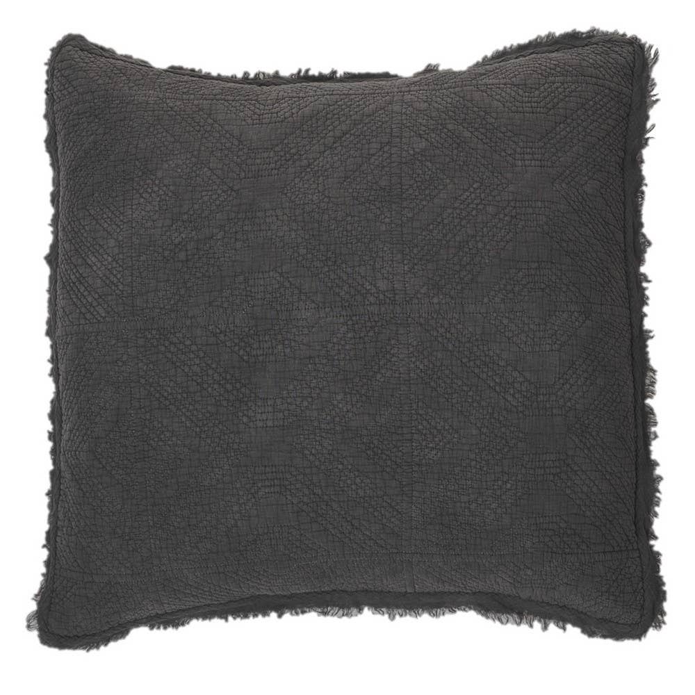 Stone Washed charcoal european sham