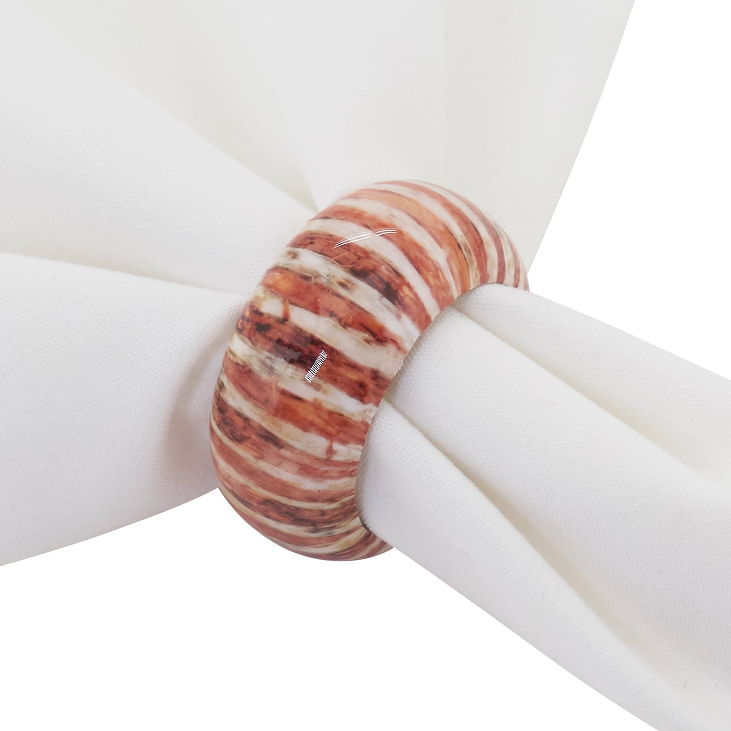 Striped Wood Napkin Ring