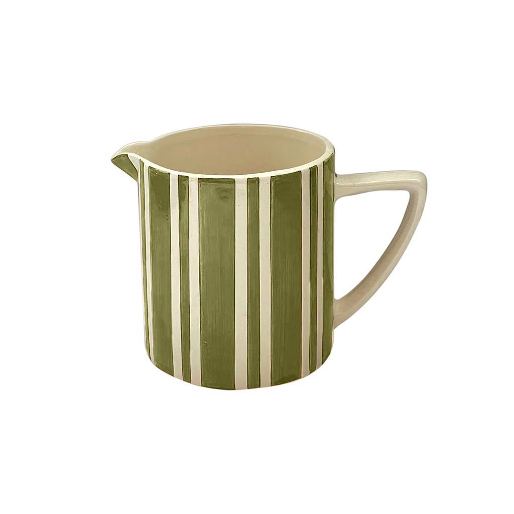 Petite Striped Pitcher, Khaki Green