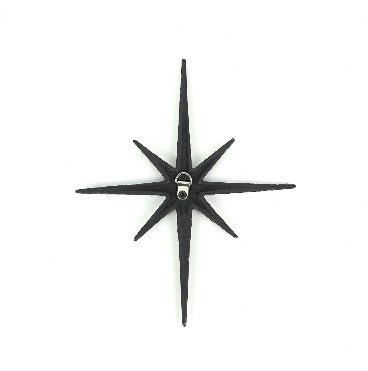 Set of 6 Black Cast Iron 8 Pointed Starburst Wall Hangings