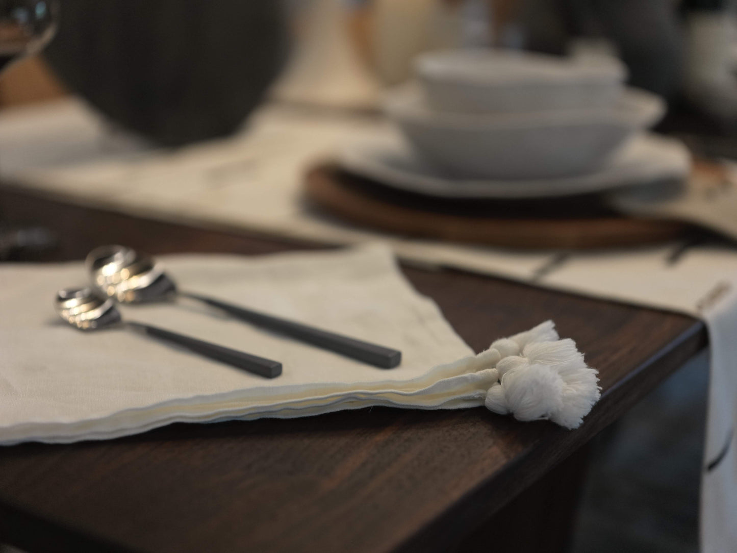 Ivory Tassel Napkin