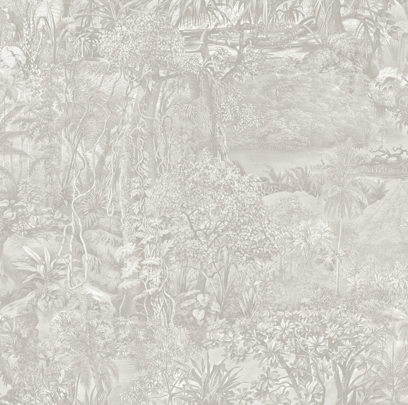 Jungle Toile Countryside Grey Wallpaper