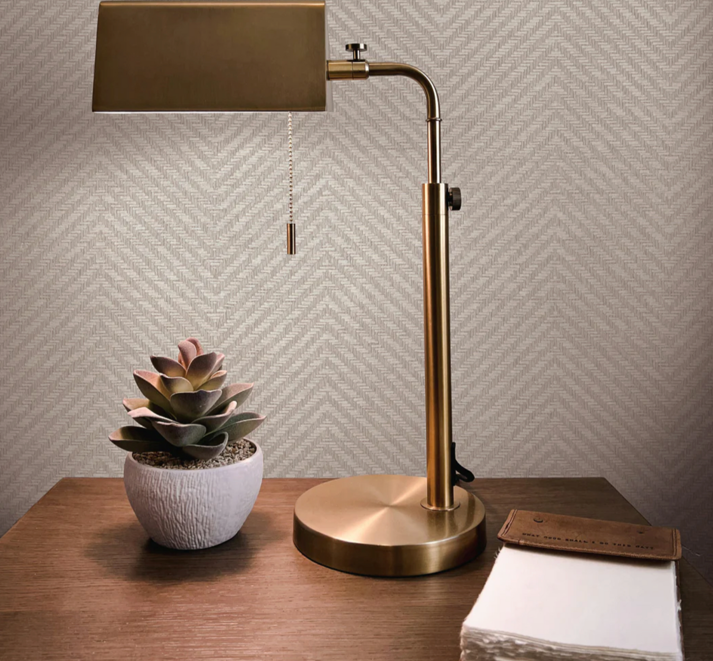 Faux Grasscloth Parquet Textured Peel and Stick Wallpaper