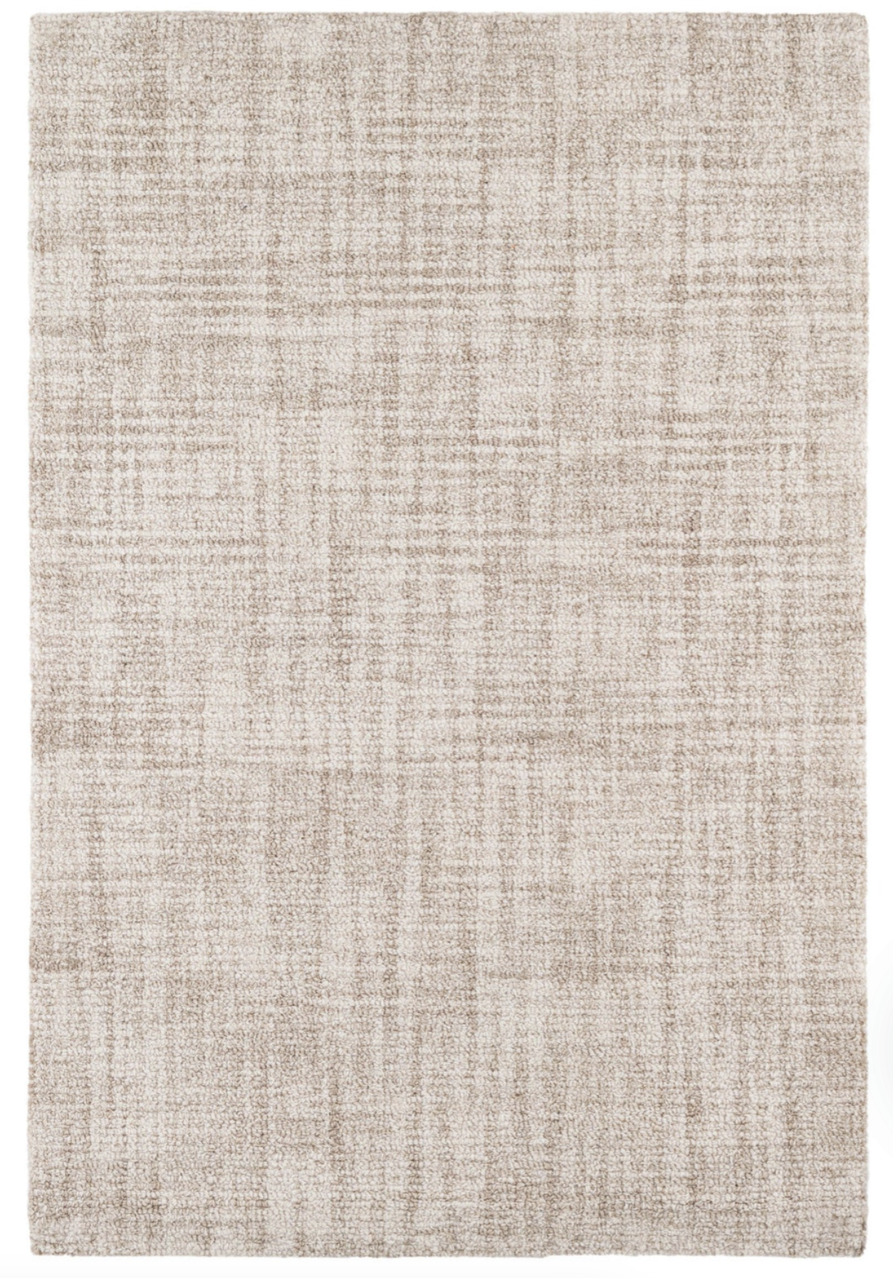 Annie Selke Crosshatched Ivory wool rug with subtle sketched crisscross pattern.