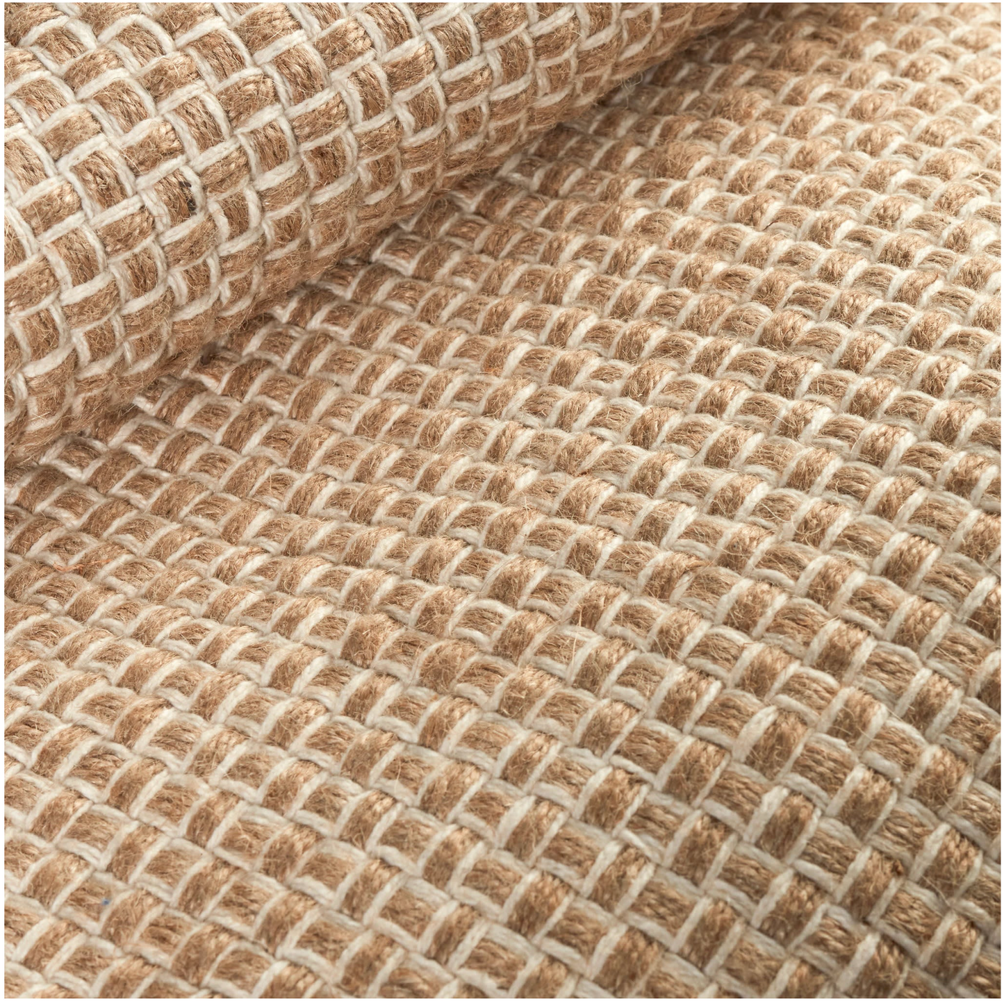 Close-up of the Donnie Handwoven Jute Rug basketweave texture