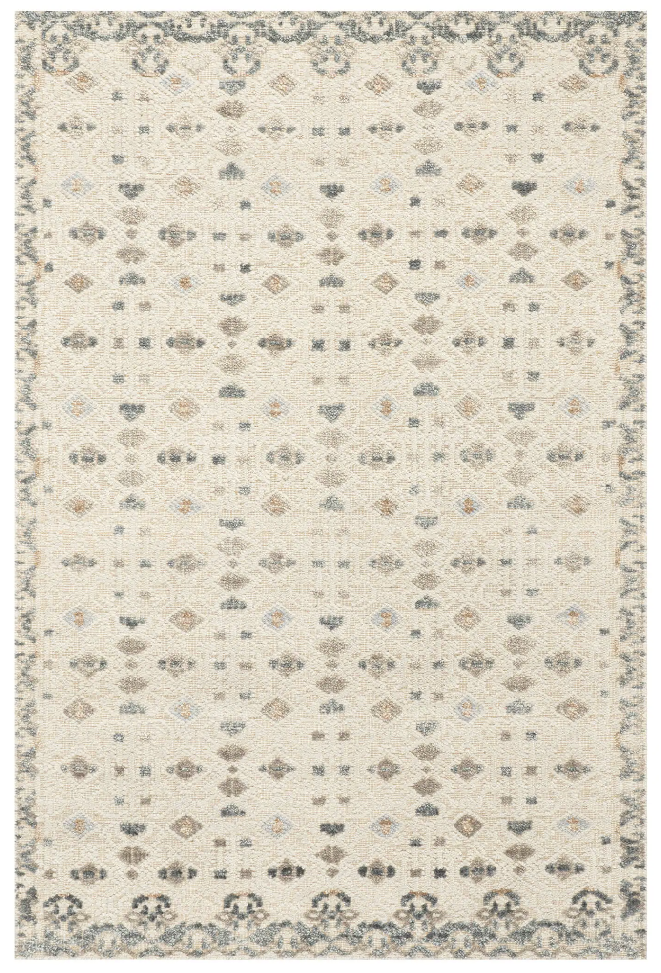 Emory Ivory hand-knotted wool rug by Annie Selke with classic geometric design
