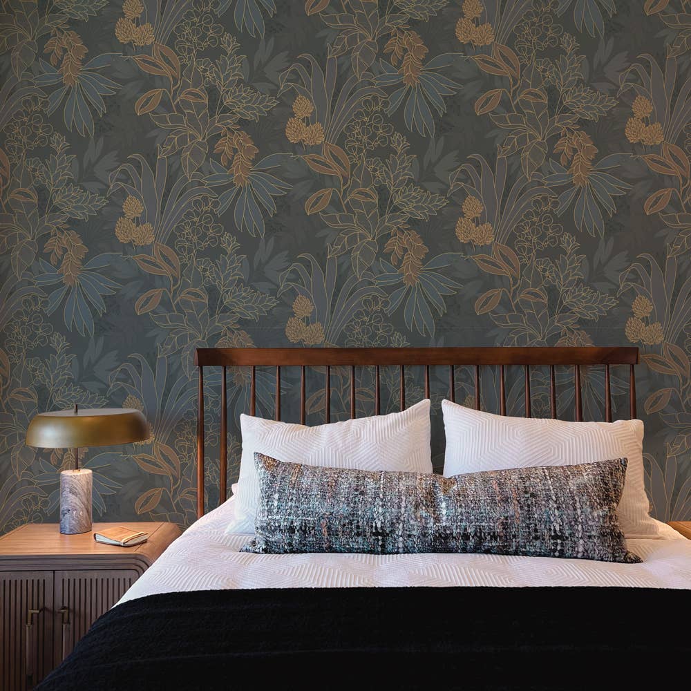 Coniferous Floral Twilight Non-Pasted Wallpaper, 56 sq. ft.