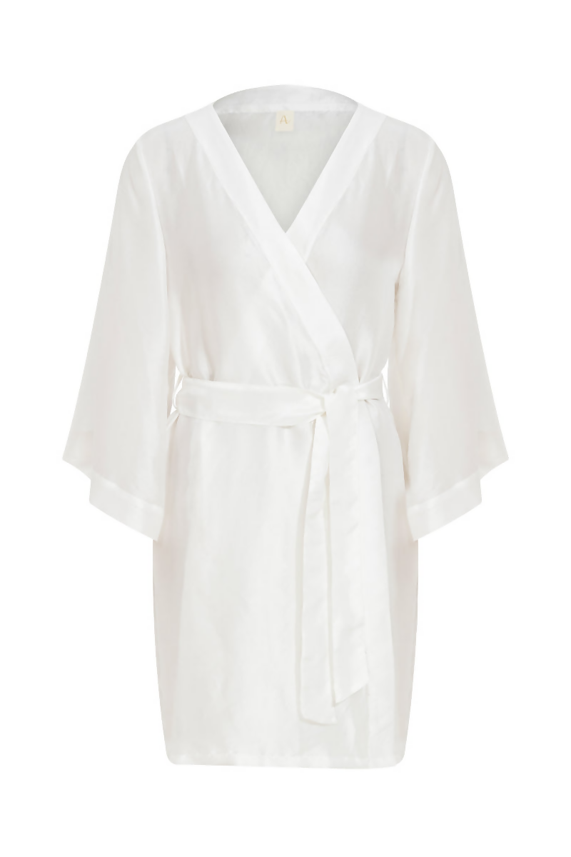 DAHLIA SHORT CLASSIC SILK ROBE