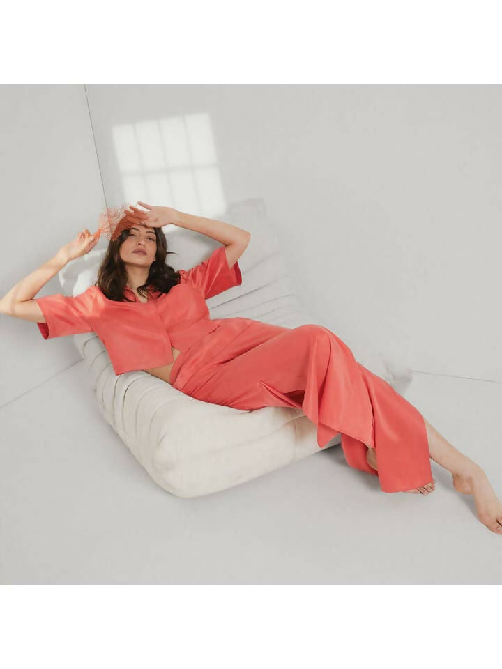 Washable Silk High Rise Pant Set