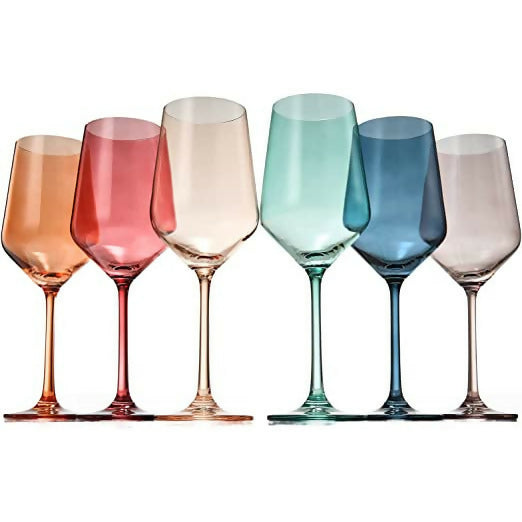 Pastel Crystal White Wine Glasses