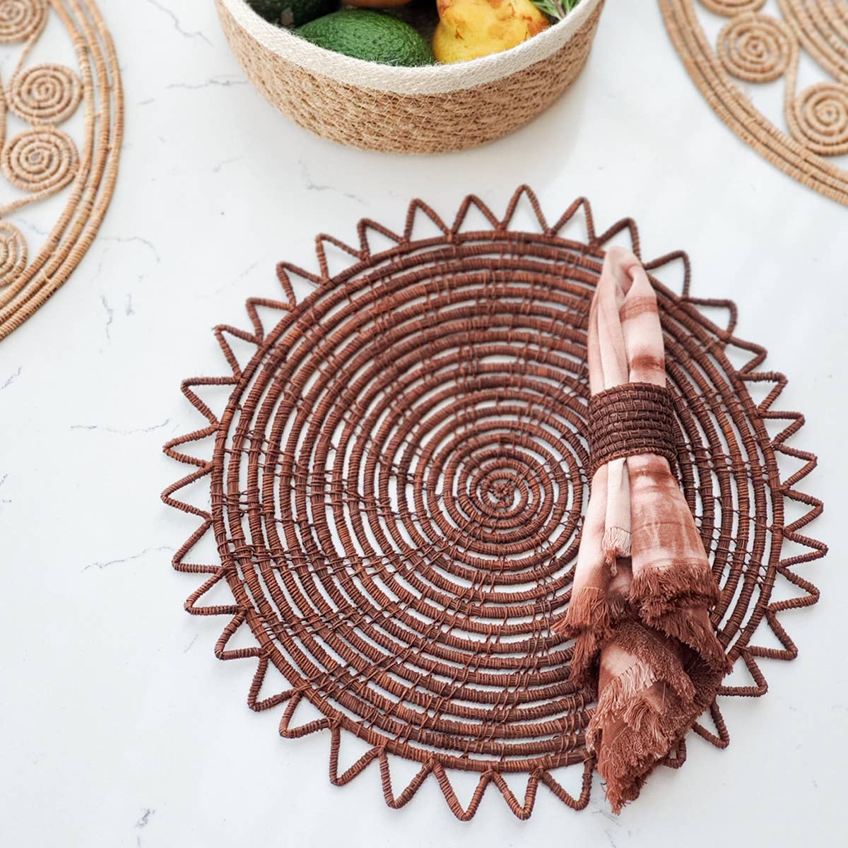 Handwoven Surya Palm Fiber Placemat