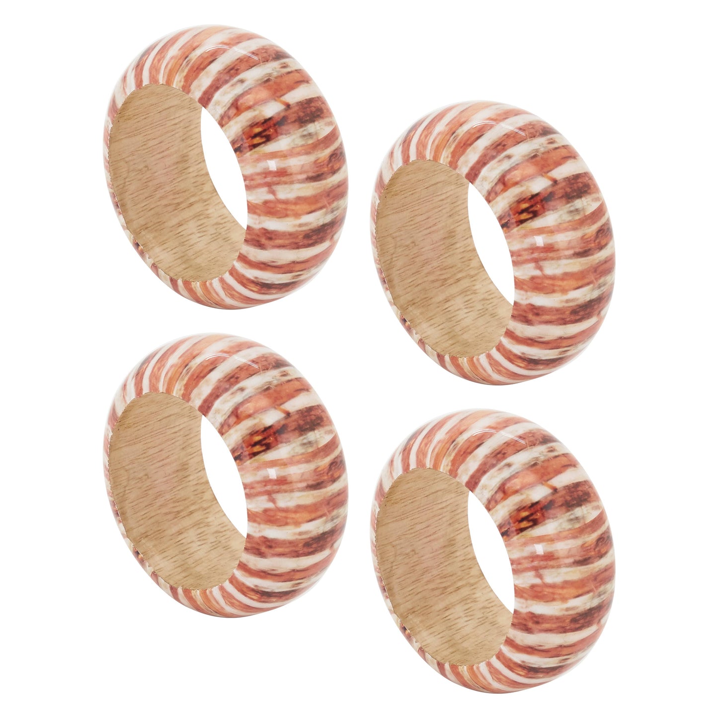 Striped Wood Napkin Ring