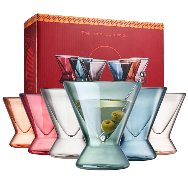 Stemless Double Wall Martini Glasses - Set of 6