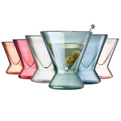 Stemless Double Wall Martini Glasses, Set of 6