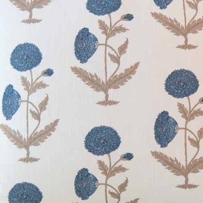 Daisy Blue Floral Block Print Pillow