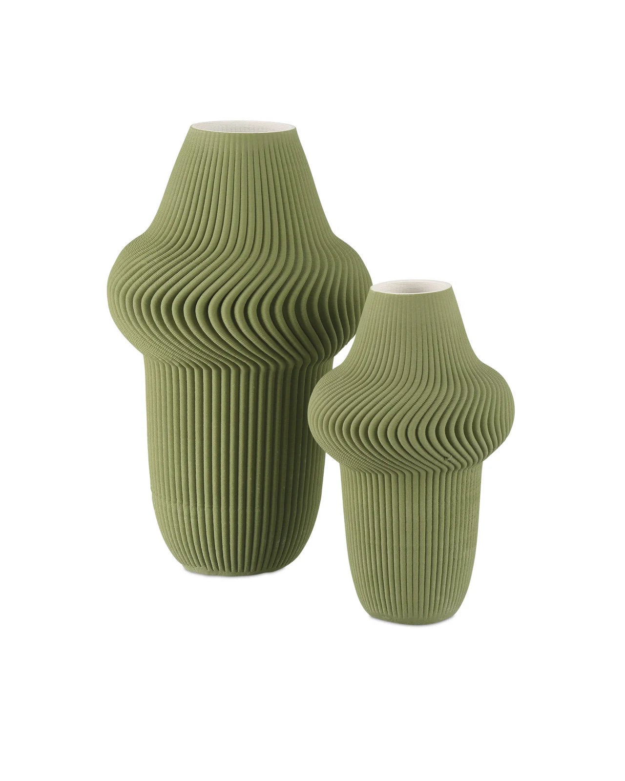 Green Plisse Large Vase