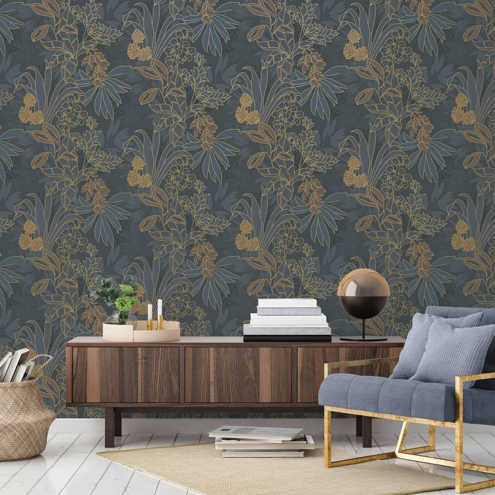 Coniferous Floral Twilight Non-Pasted Wallpaper, 56 sq. ft.