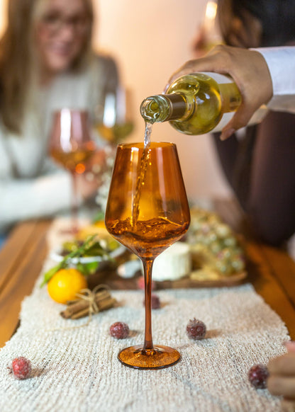 Dark Orange Wine Glasses