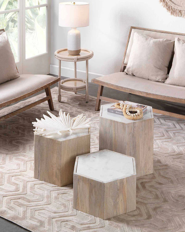 Argan Hexagon Side Tables