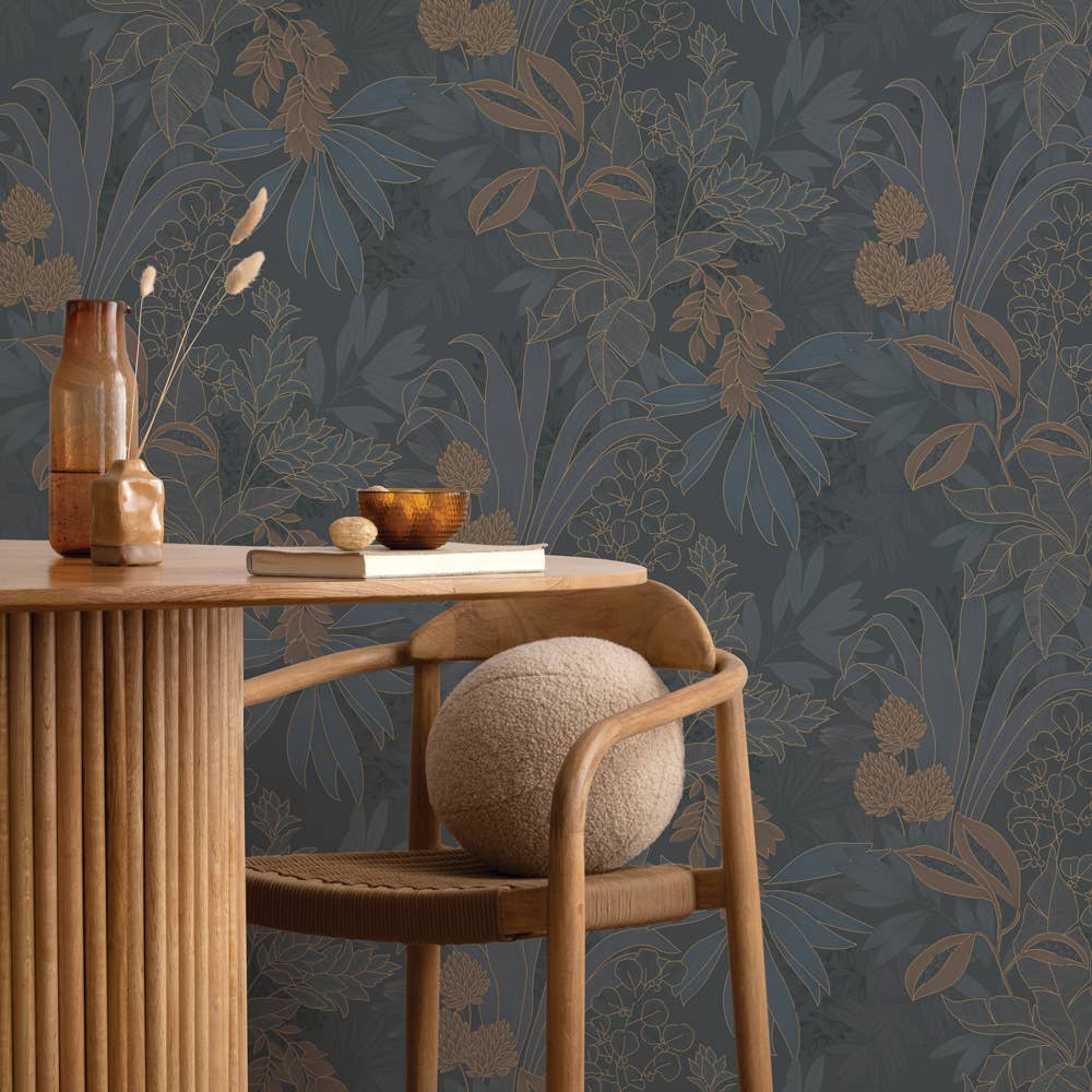 Coniferous Floral Twilight Non-Pasted Wallpaper, 56 sq. ft.
