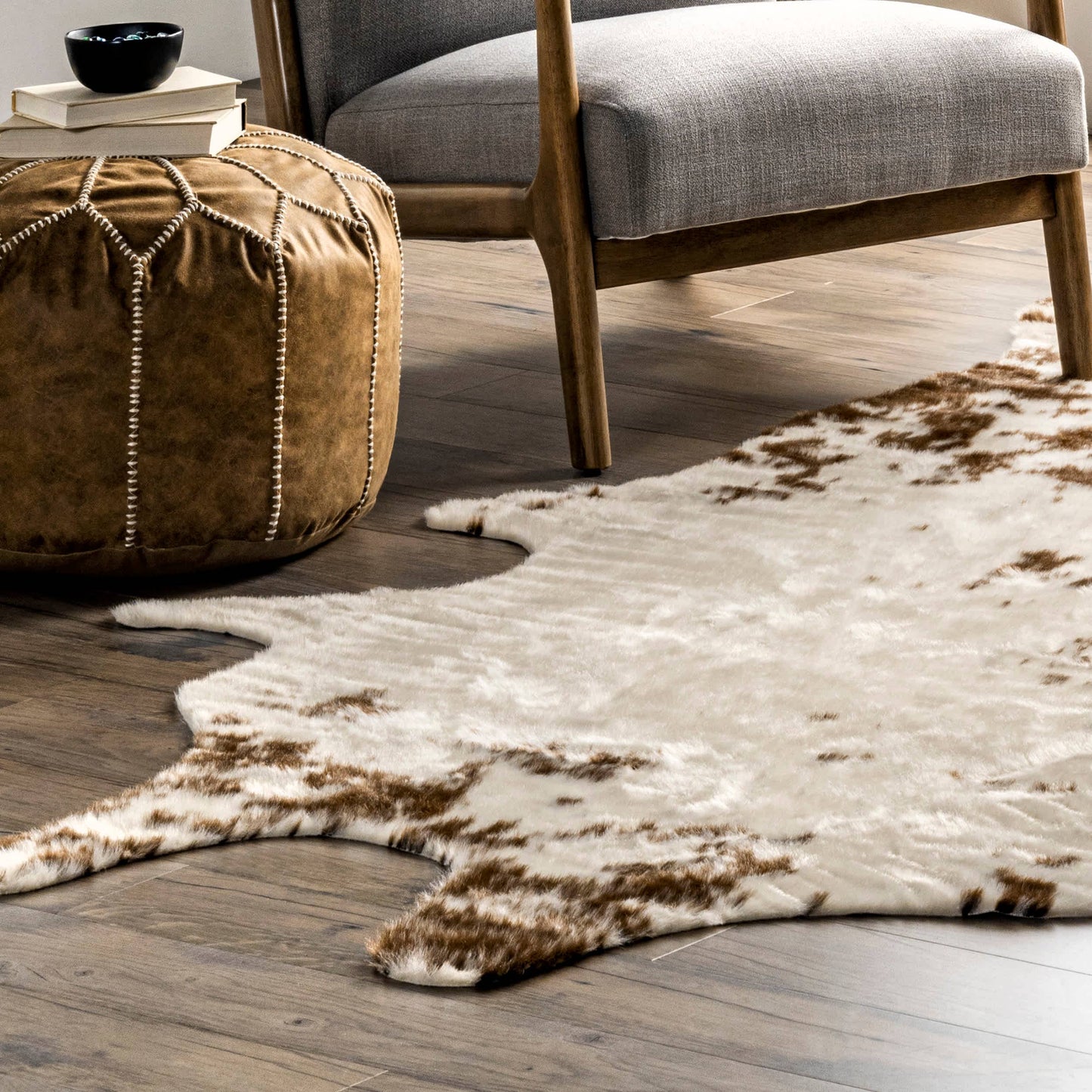 Faux Cowhide Washable Area Rug