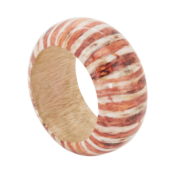 Striped Wood Napkin Ring