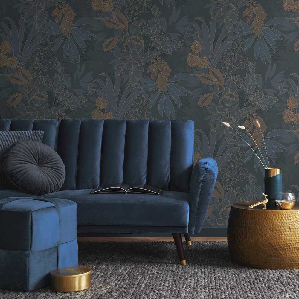 Coniferous Floral Twilight Non-Pasted Wallpaper, 56 sq. ft.