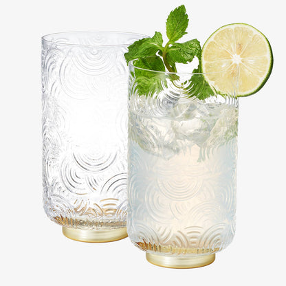 Gatsby Highball Drinking Glassware, Set of 2