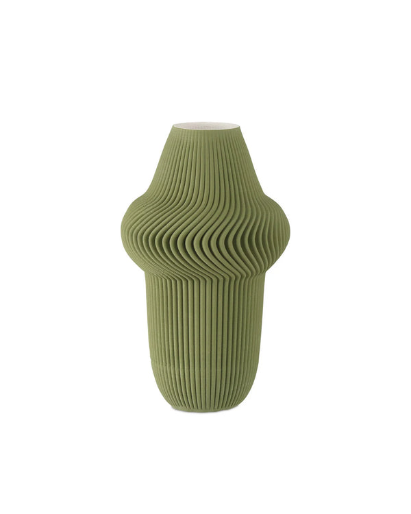 Green Plisse Medium Vase