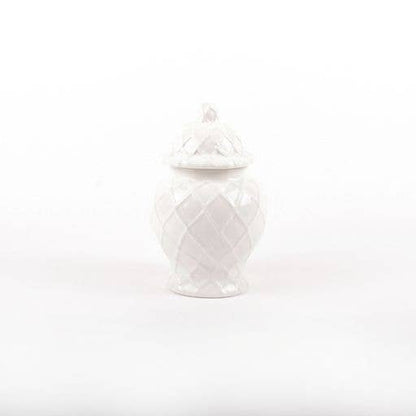 White Textured Ginger Jar - Small