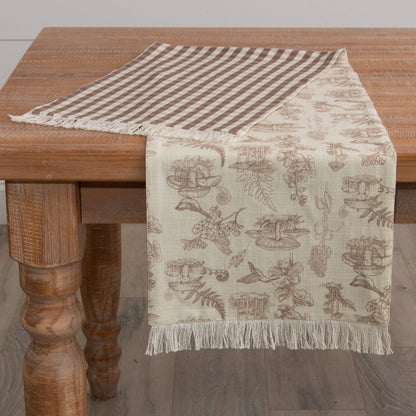 Mushroom And Tan Table Runner