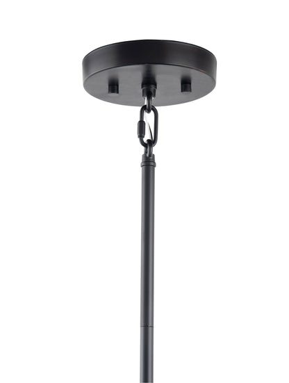Caboche Mid Century Modern Black 6-Light Chandelier