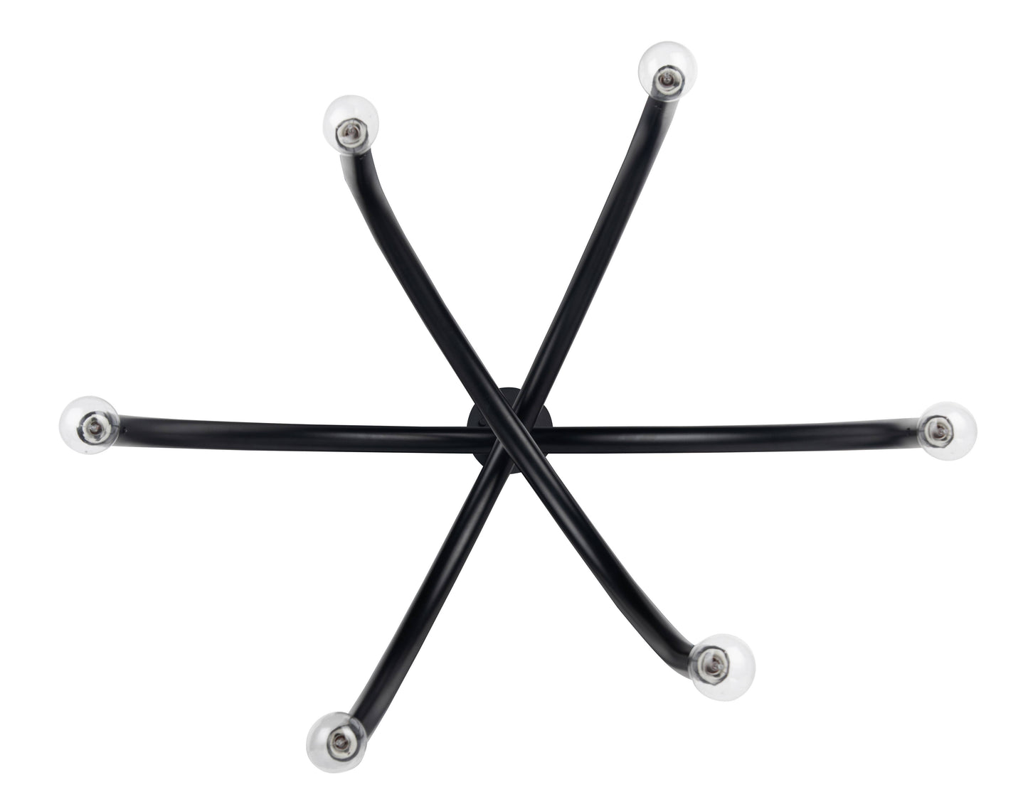 Caboche Mid Century Modern Black 6-Light Chandelier