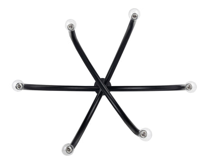 Caboche Mid Century Modern Black 6-Light Chandelier