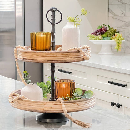 Ribbed Amber Glass Votive Candle Holder