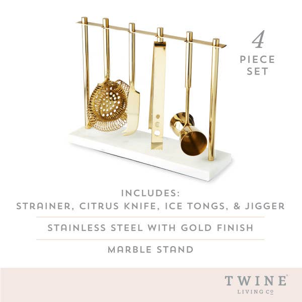Gold-Plated Bar Tool Set