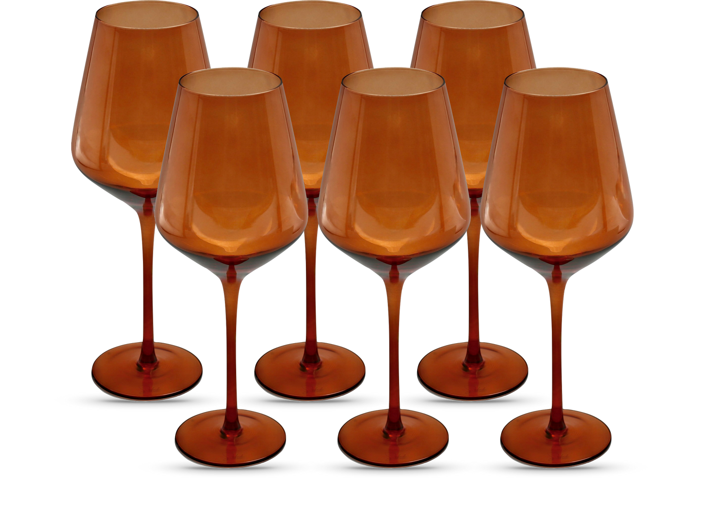 Dark Orange Wine Glasses