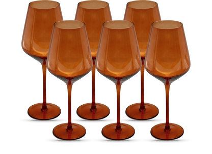 Dark Orange Wine Glasses