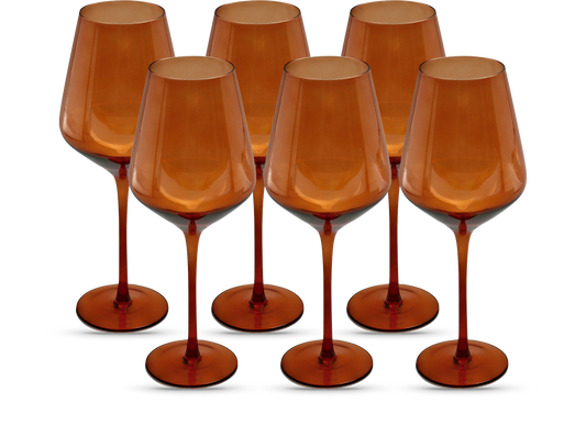Dark Orange Wine Glasses