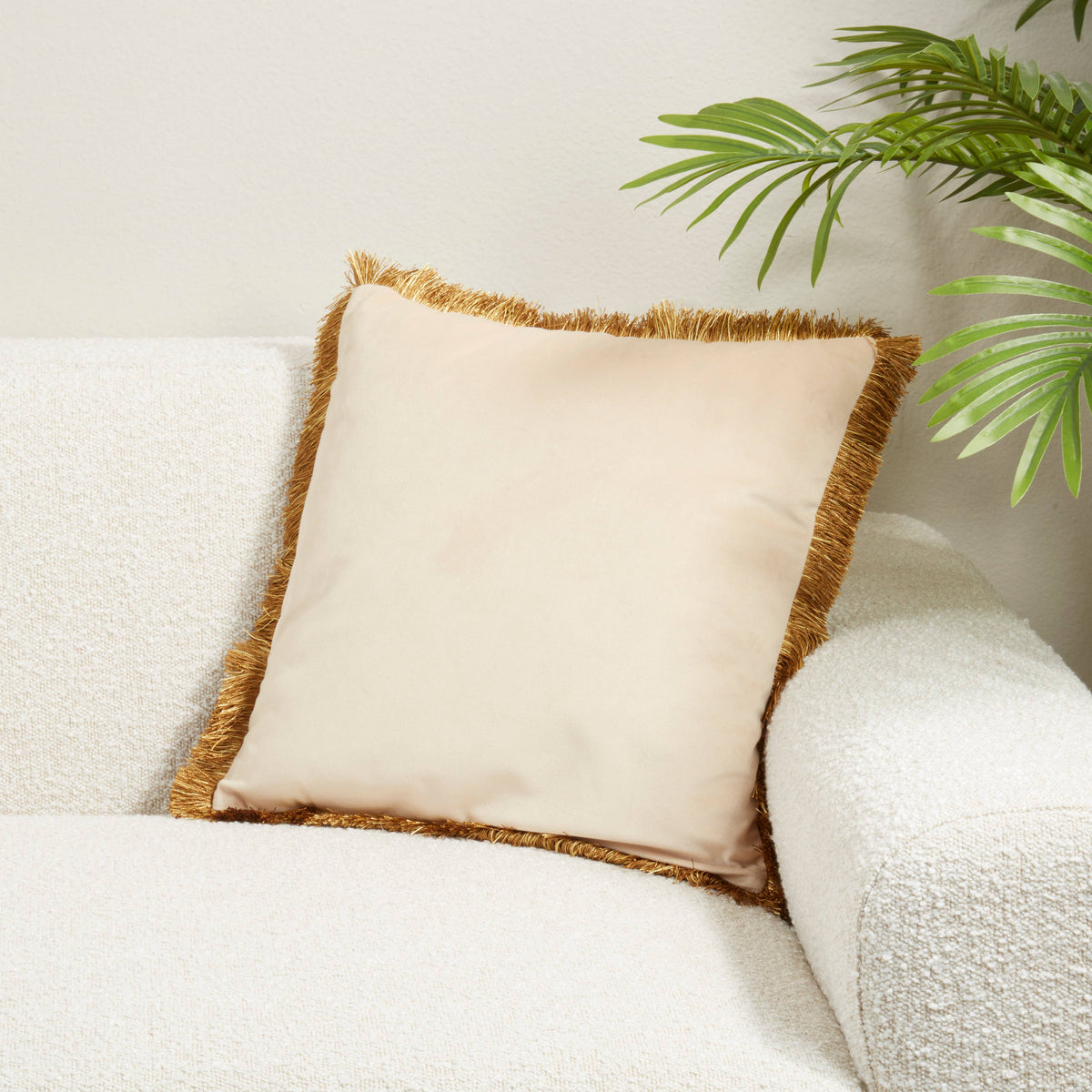 Velvet Fringe Throw Pillow