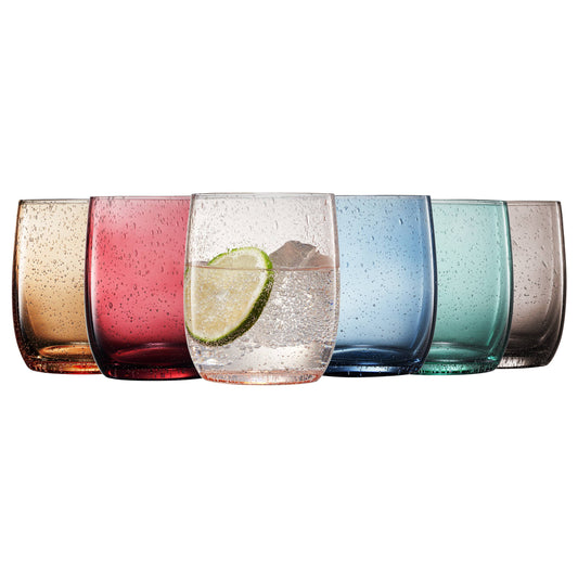 Muted Bubble Recycled Mexican Drinking Glasses | Set of 6
