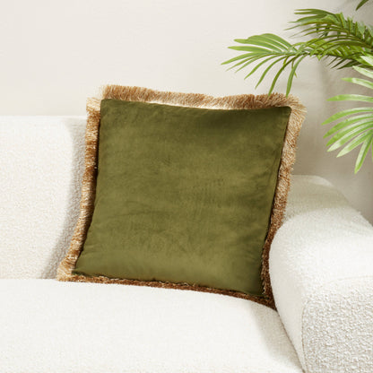 Velvet Fringe Throw Pillow