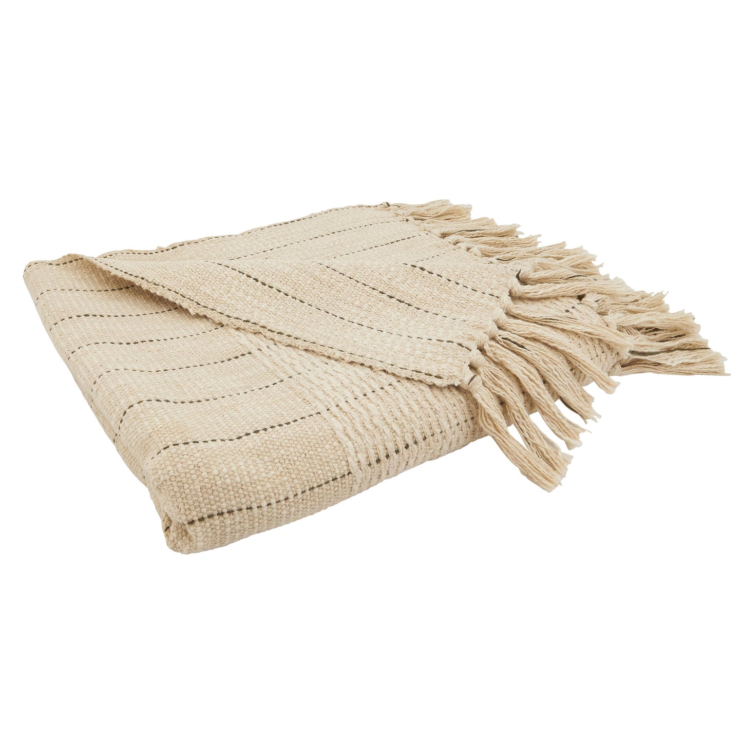 Rustic Stripe Throw Blanket with Fringe