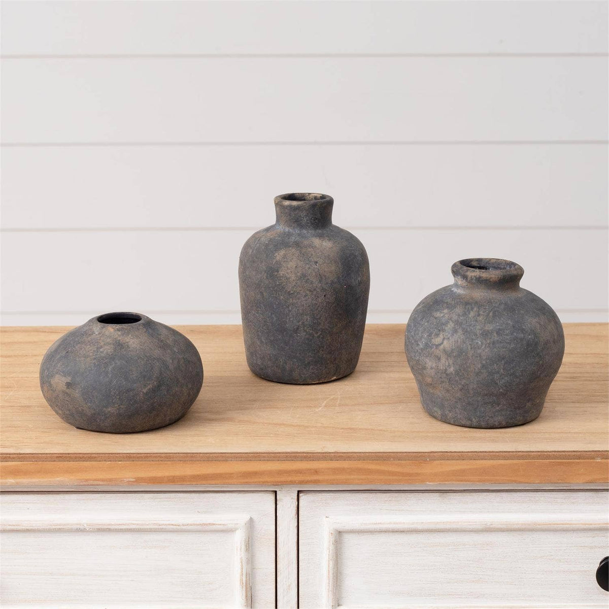 Black Distressed Bud Vases