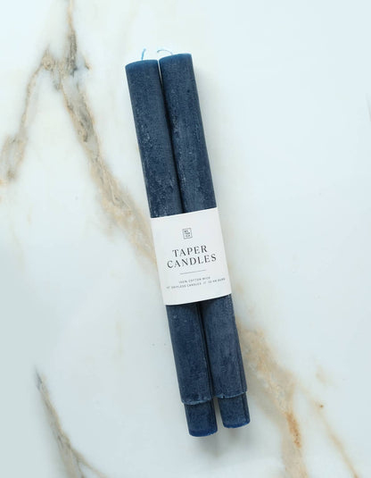Taper Candle Pair, Navy
