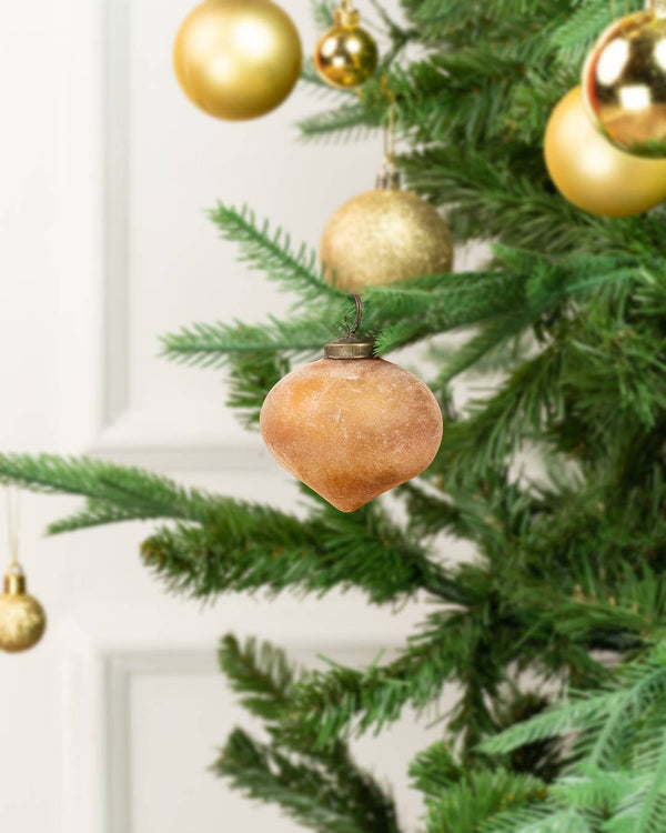 Round Finial Ornament, Amber