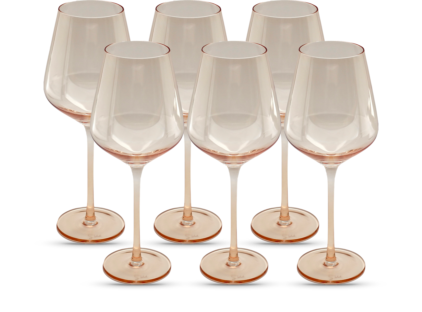 Light Peach Color Wine Glasses