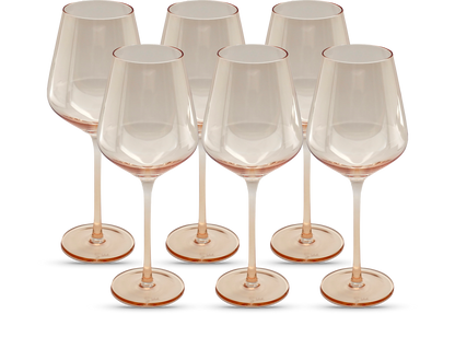 Light Peach Color Wine Glasses