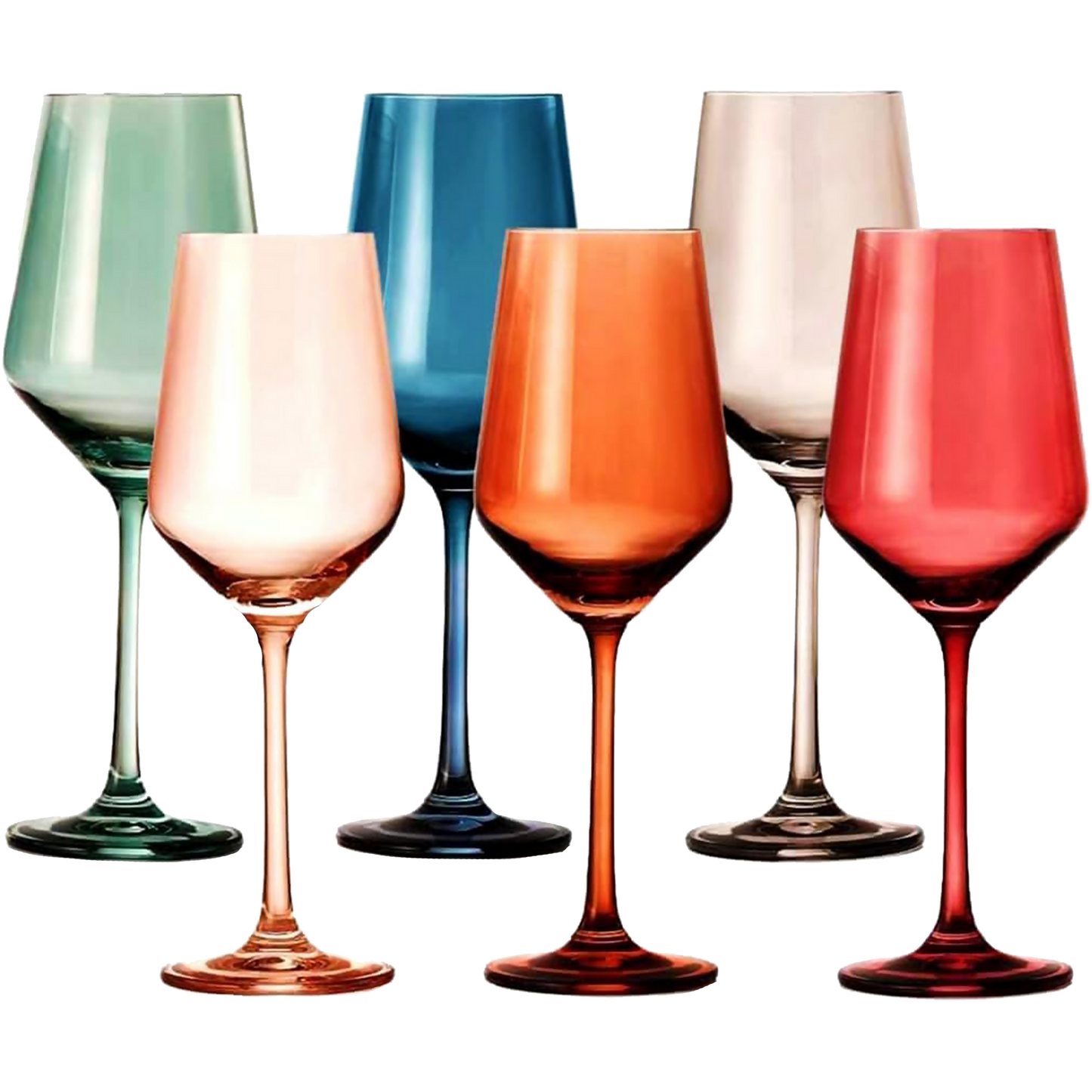 Pastel Crystal White Wine Glasses